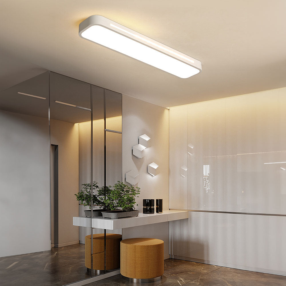 Modern Nordic Minimalist Long LED Ceiling Light Fixture – Sleek Flush Mount Design for Dining Room, Living Room, Hallway