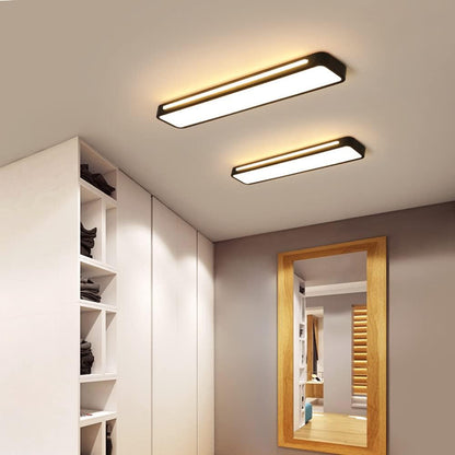 Modern Nordic Minimalist Long LED Ceiling Light Fixture – Sleek Flush Mount Design for Dining Room, Living Room, Hallway