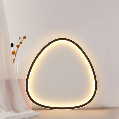 Modern Oval LED Ceiling Light Fixture – Stylish Black Flush Mount for Dining and Living Spaces, Warm Glow Illumination