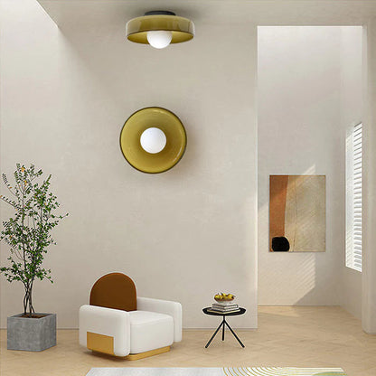 Modern Round Flush Mount Ceiling Light Fixture – Sleek Glass Design for Kitchen