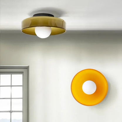 Modern Round Flush Mount Ceiling Light Fixture – Sleek Glass Design for Kitchen