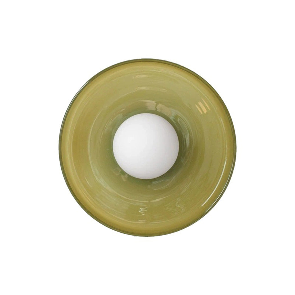 Modern Round Flush Mount Ceiling Light Fixture – Sleek Glass Design for Kitchen