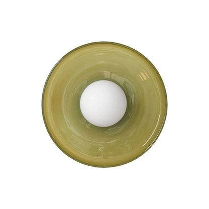 Modern Round Flush Mount Ceiling Light Fixture – Sleek Glass Design for Kitchen