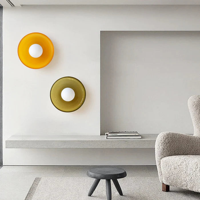 Modern Round Flush Mount Ceiling Light Fixture – Sleek Glass Design for Kitchen