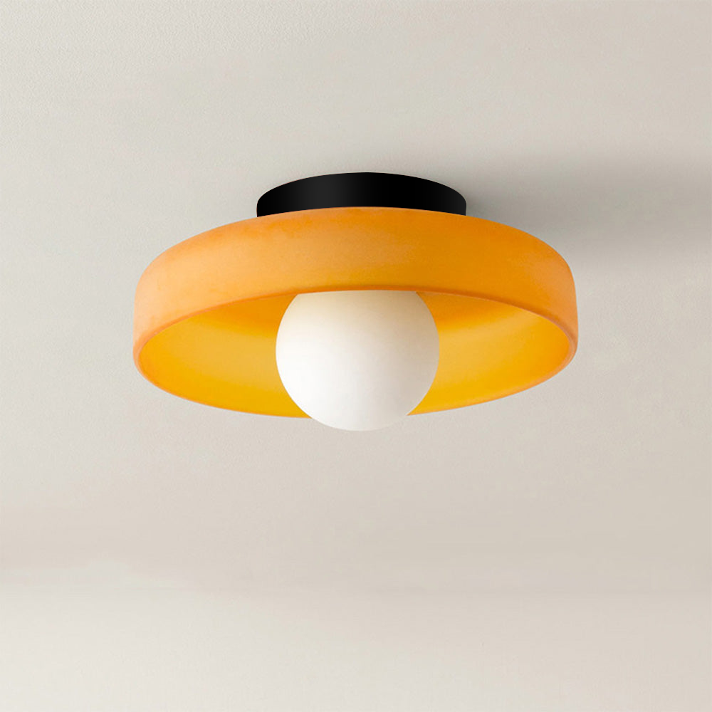 Modern Round Flush Mount Ceiling Light Fixture – Sleek Glass Design for Kitchen