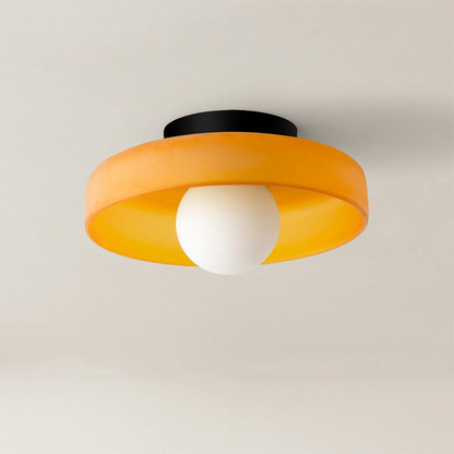 Modern Round Flush Mount Ceiling Light Fixture – Sleek Glass Design for Kitchen