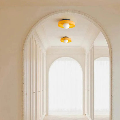 Modern Round Flush Mount Ceiling Light Fixture – Sleek Glass Design for Kitchen