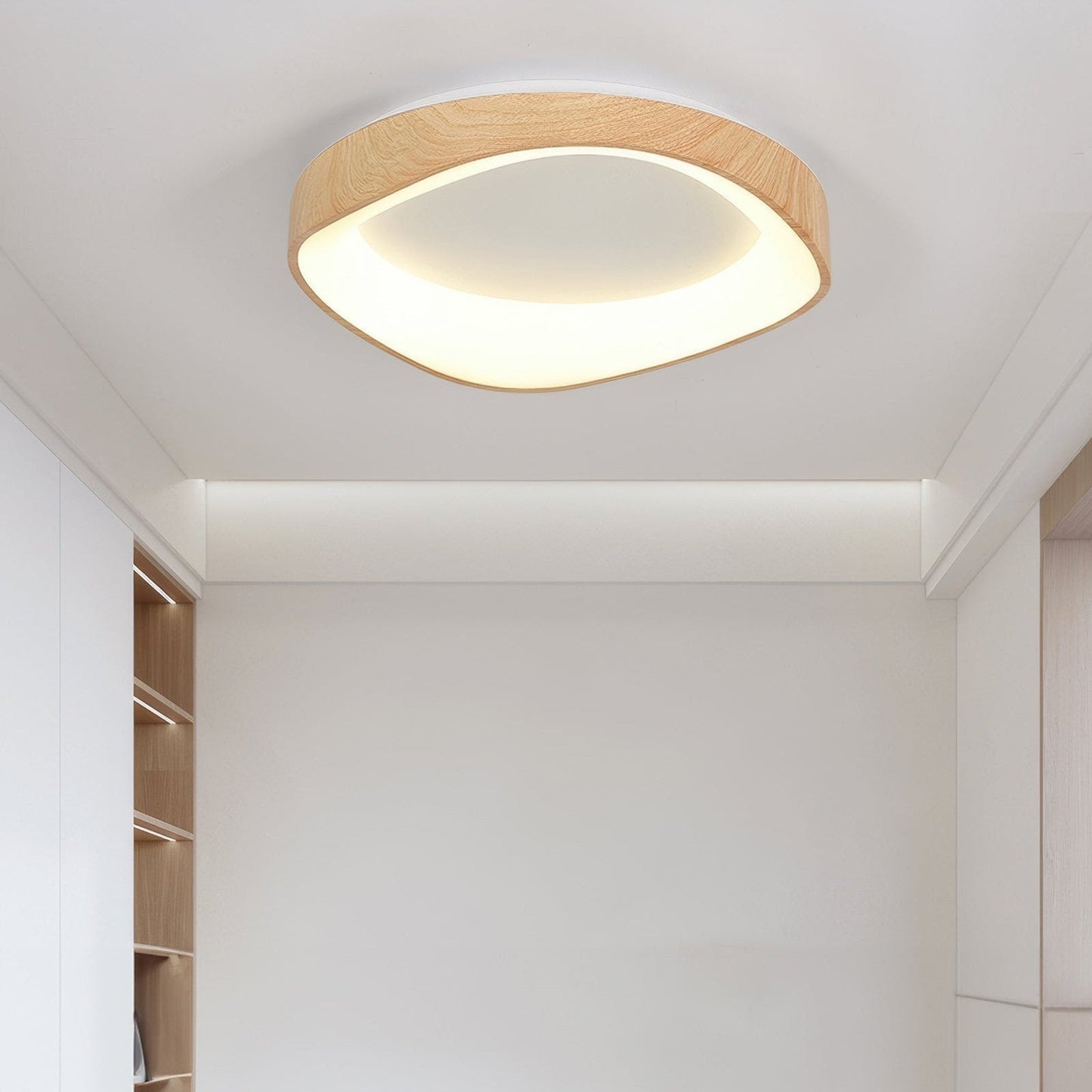 Nordic Wood Grain Flush Mount Ceiling Light Fixture – Eco-Friendly LED Design for Modern Spaces