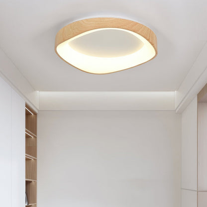 Nordic Wood Grain Flush Mount Ceiling Light Fixture – Eco-Friendly LED Design for Modern Spaces