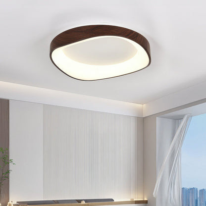 Nordic Wood Grain Flush Mount Ceiling Light Fixture – Eco-Friendly LED Design for Modern Spaces
