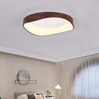 Nordic Wood Grain Flush Mount Ceiling Light Fixture – Eco-Friendly LED Design for Modern Spaces