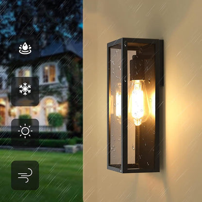 Variant image for Modern Outdoor Wall Lamp - Waterproof Black Metal Sconce for Exterior Lighting on Patio and Garage-2