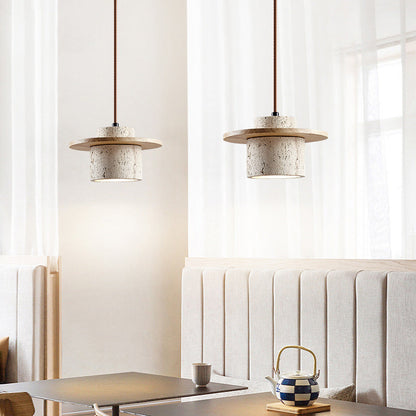 Elegant Stone-Inspired Pendant Lamp - A Chic Lighting Solution with a Unique Natural Finish