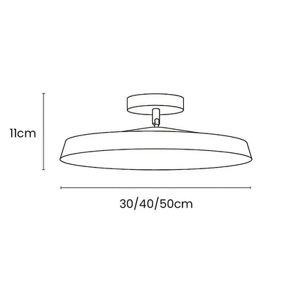 NOVÉO – Minimalist White LED Semi-Flush Ceiling Light