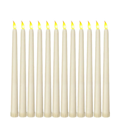 GlowShadow - Sleek Black LED Tapered Candles for Spooky Vibes & Wedding Elegance