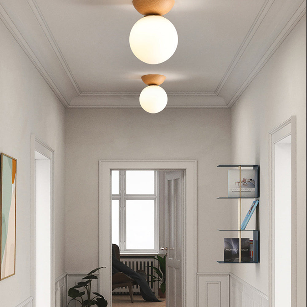 Scandinavian Flush Mount Ceiling Light Fixture with Elegant Glass Finish for Warm Illumination in Any Space