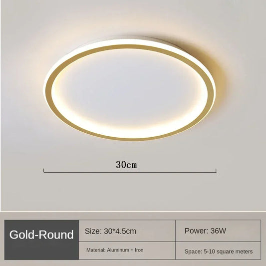 Scandinavian Round LED Ceiling Light Fixture – Minimalist Flush Mount Design for Modern Spaces, Soft Ambient Illumination
