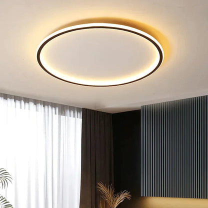 Scandinavian Round LED Ceiling Light Fixture – Minimalist Flush Mount Design for Modern Spaces, Soft Ambient Illumination