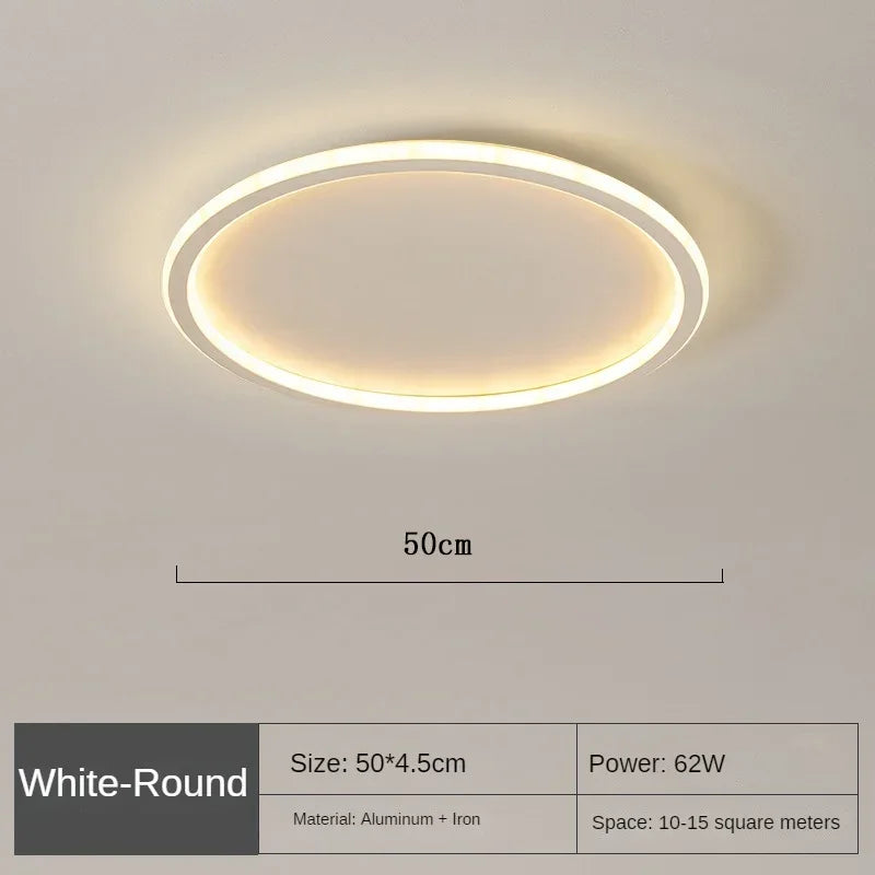 Scandinavian Round LED Ceiling Light Fixture – Minimalist Flush Mount Design for Modern Spaces, Soft Ambient Illumination