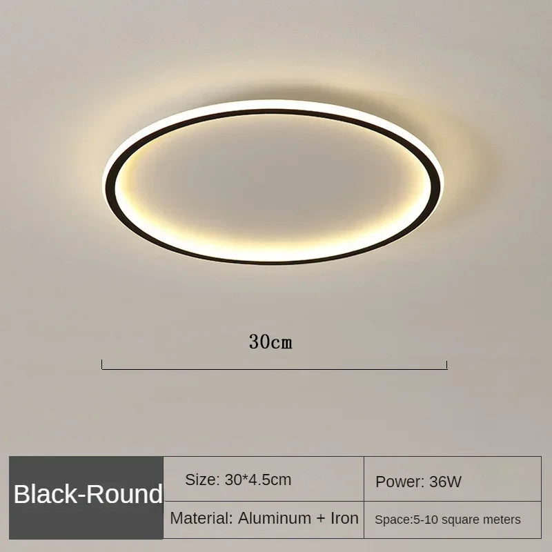 Scandinavian Round LED Ceiling Light Fixture – Minimalist Flush Mount Design for Modern Spaces, Soft Ambient Illumination
