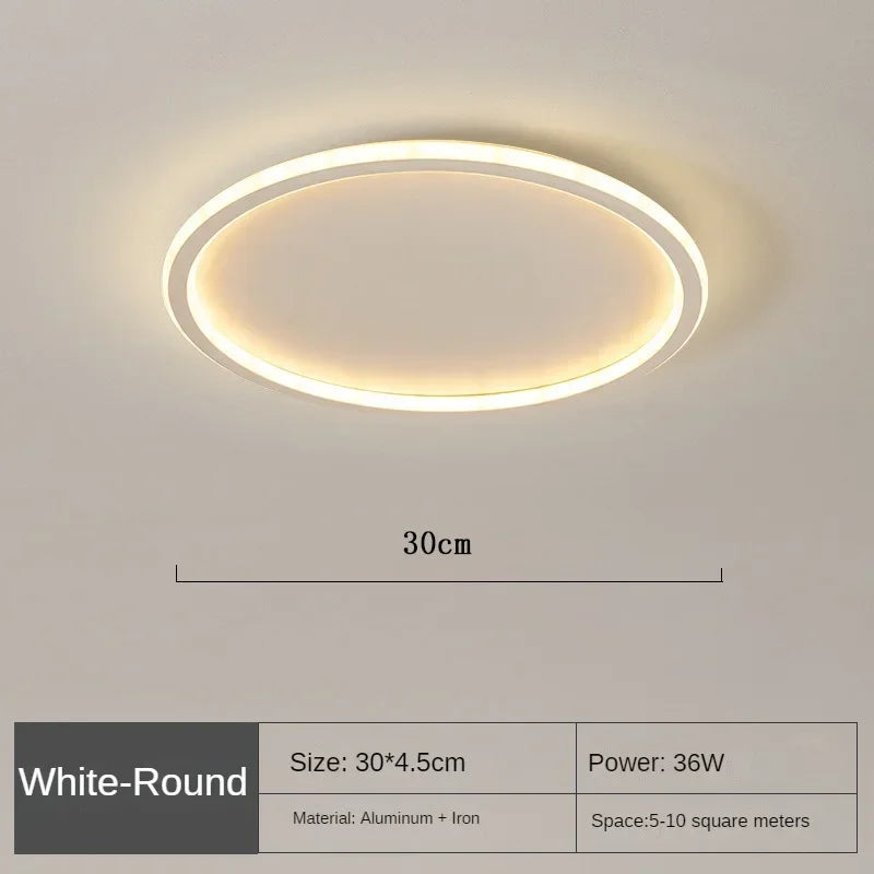 Scandinavian Round LED Ceiling Light Fixture – Minimalist Flush Mount Design for Modern Spaces, Soft Ambient Illumination