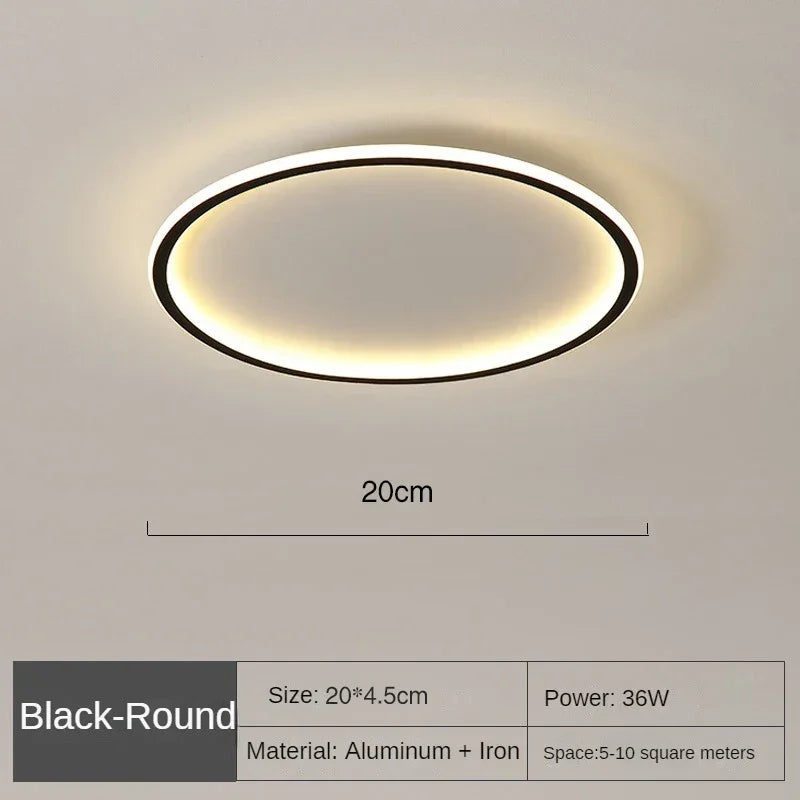 Scandinavian Round LED Ceiling Light Fixture – Minimalist Flush Mount Design for Modern Spaces, Soft Ambient Illumination