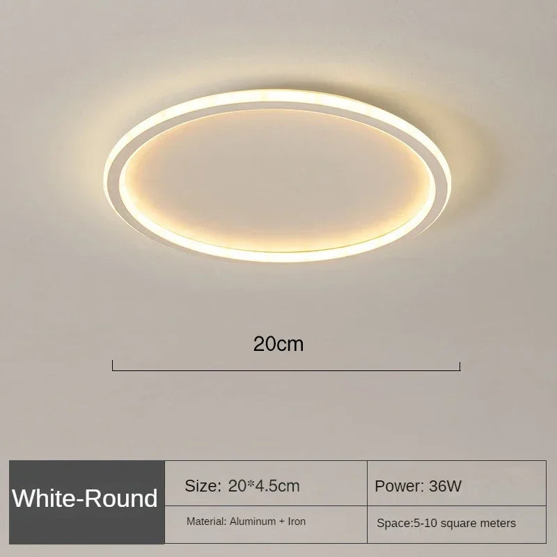 Scandinavian Round LED Ceiling Light Fixture – Minimalist Flush Mount Design for Modern Spaces, Soft Ambient Illumination