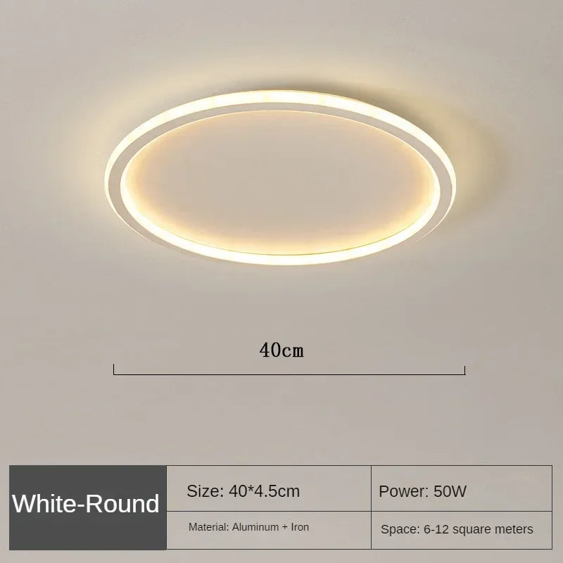 Scandinavian Round LED Ceiling Light Fixture – Minimalist Flush Mount Design for Modern Spaces, Soft Ambient Illumination