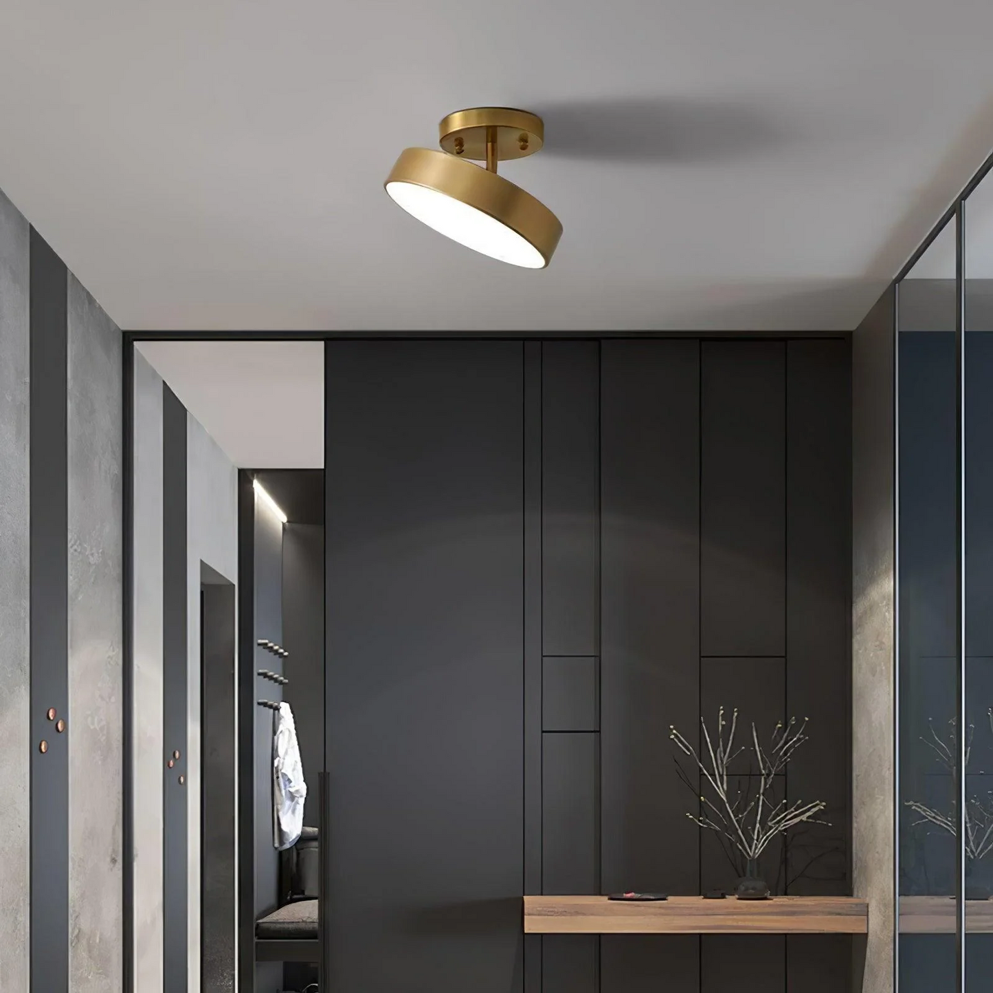 Sleek Adjustable LED Flush Mount Ceiling Light Fixture with Color Settings for Cozy Ambiance