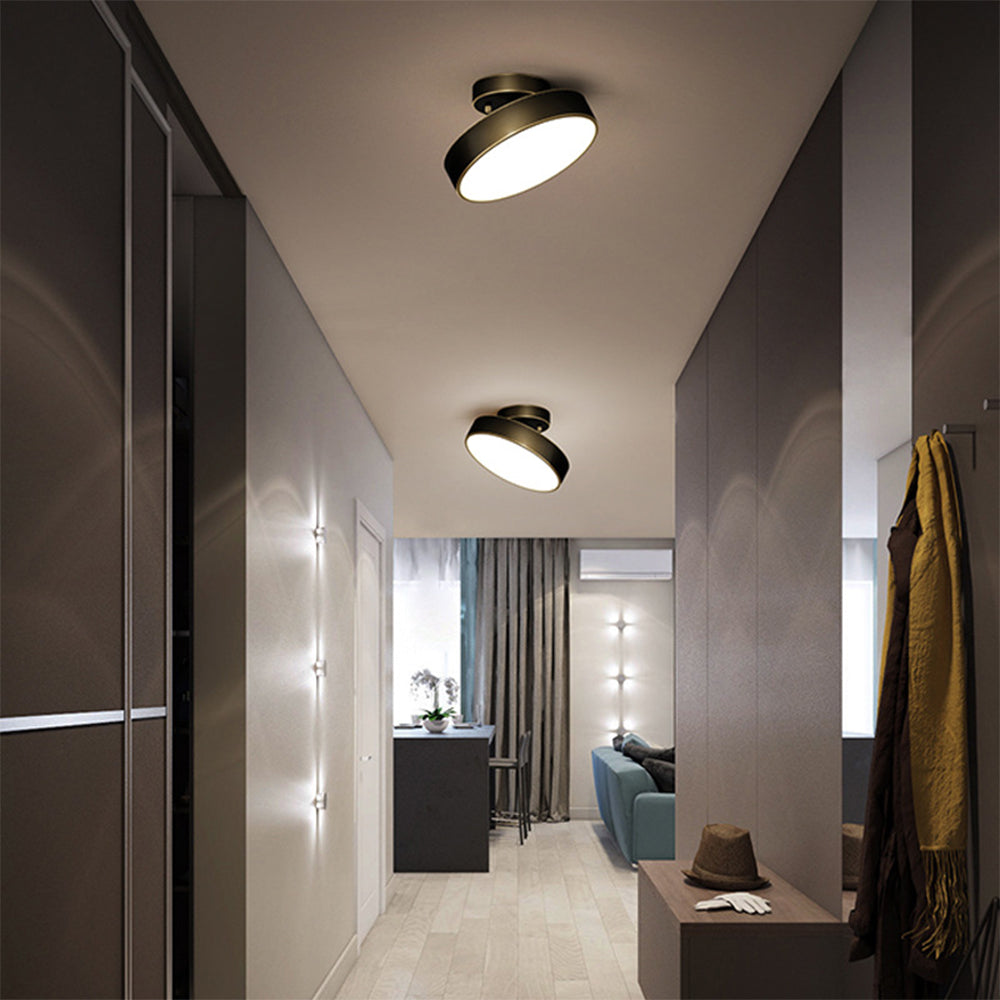 Sleek Adjustable LED Flush Mount Ceiling Light Fixture with Color Settings for Cozy Ambiance
