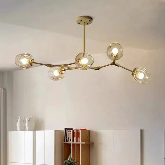 StellarBurst – Modern Sputnik Pendant Lamp with Glass Bubble Accents