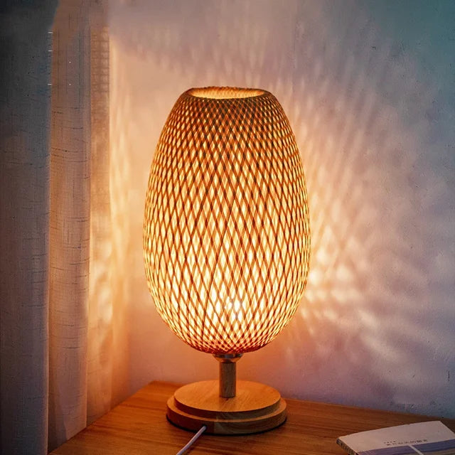 BAMBOORA - Vintage Bamboo Table Lamp for a Cozy Home
