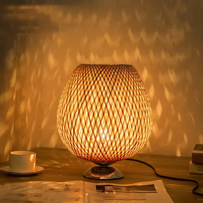 BAMBOORA - Vintage Bamboo Table Lamp for a Cozy Home