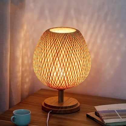BAMBOORA - Vintage Bamboo Table Lamp for a Cozy Home