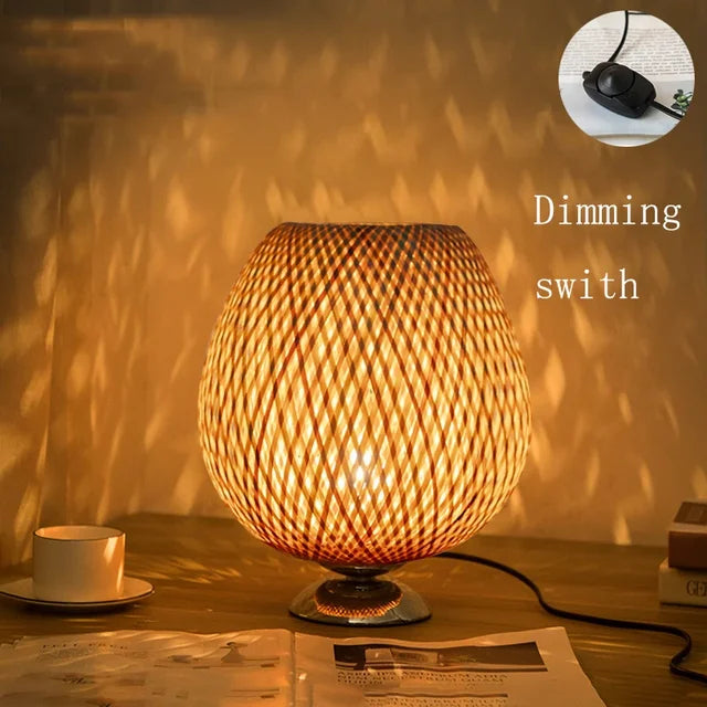 BAMBOORA - Vintage Bamboo Table Lamp for a Cozy Home
