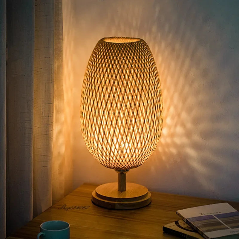 BAMBOORA - Vintage Bamboo Table Lamp for a Cozy Home