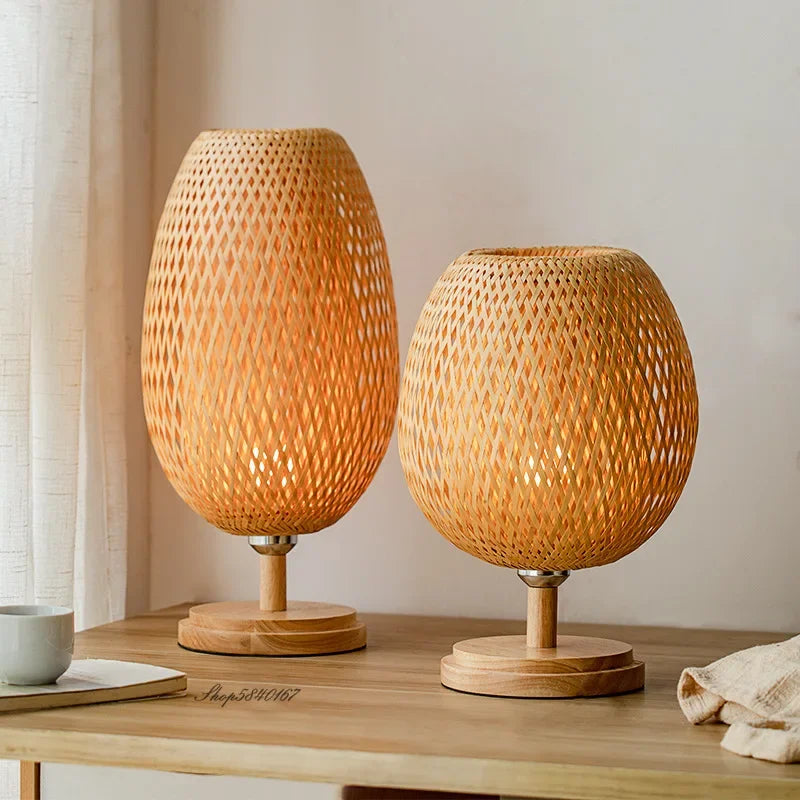 BAMBOORA - Vintage Bamboo Table Lamp for a Cozy Home