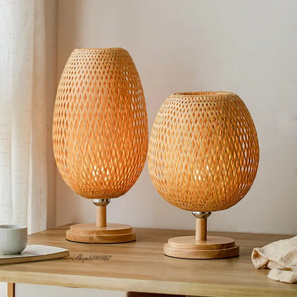 BAMBOORA - Vintage Bamboo Table Lamp for a Cozy Home