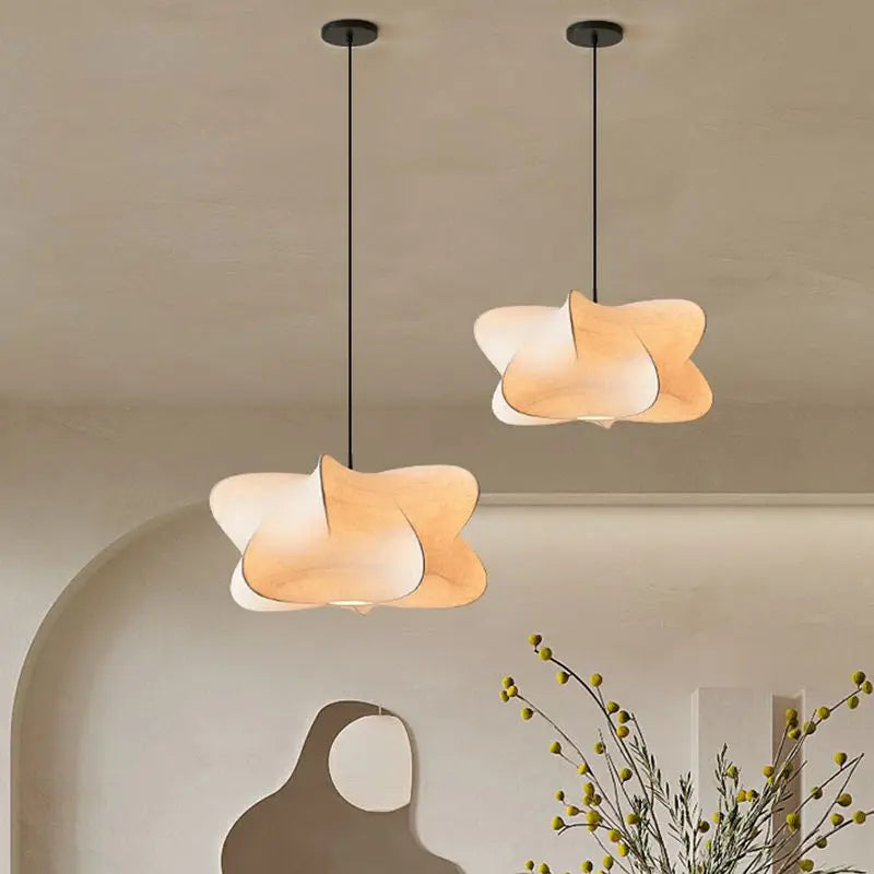 Wabi Sabi Silk Pendant Lamp – Japanese-Inspired Hanging Light for Modern Interiors, Elegant Design, Versatile Pendant Lighting