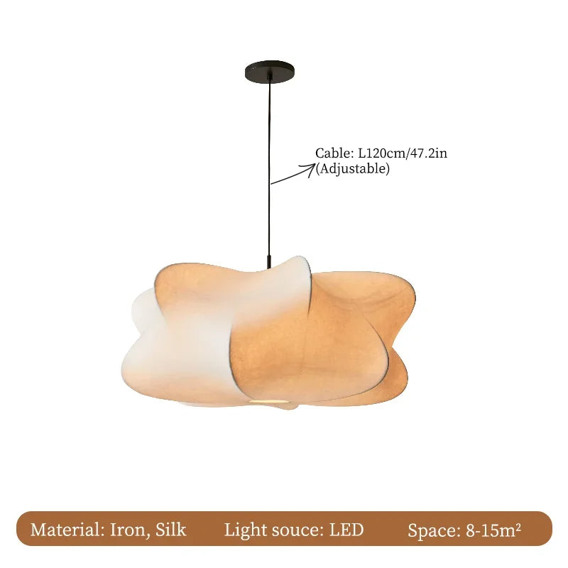 Wabi Sabi Silk Pendant Lamp – Japanese-Inspired Hanging Light for Modern Interiors, Elegant Design, Versatile Pendant Lighting