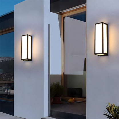 Waterproof LED Outdoor Wall Light with Modern Black Hardware Design – Perfect for Patios and Entrances