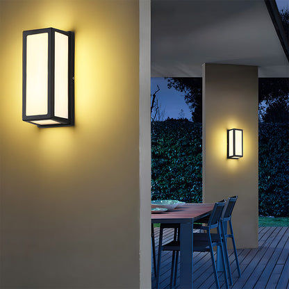 Waterproof LED Outdoor Wall Light with Modern Black Hardware Design – Perfect for Patios and Entrances