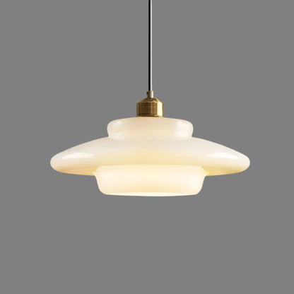 White Glass Pendant Light – Adjustable Height Mid-Century Kitchen Pendant Lighting for Elegant Interiors