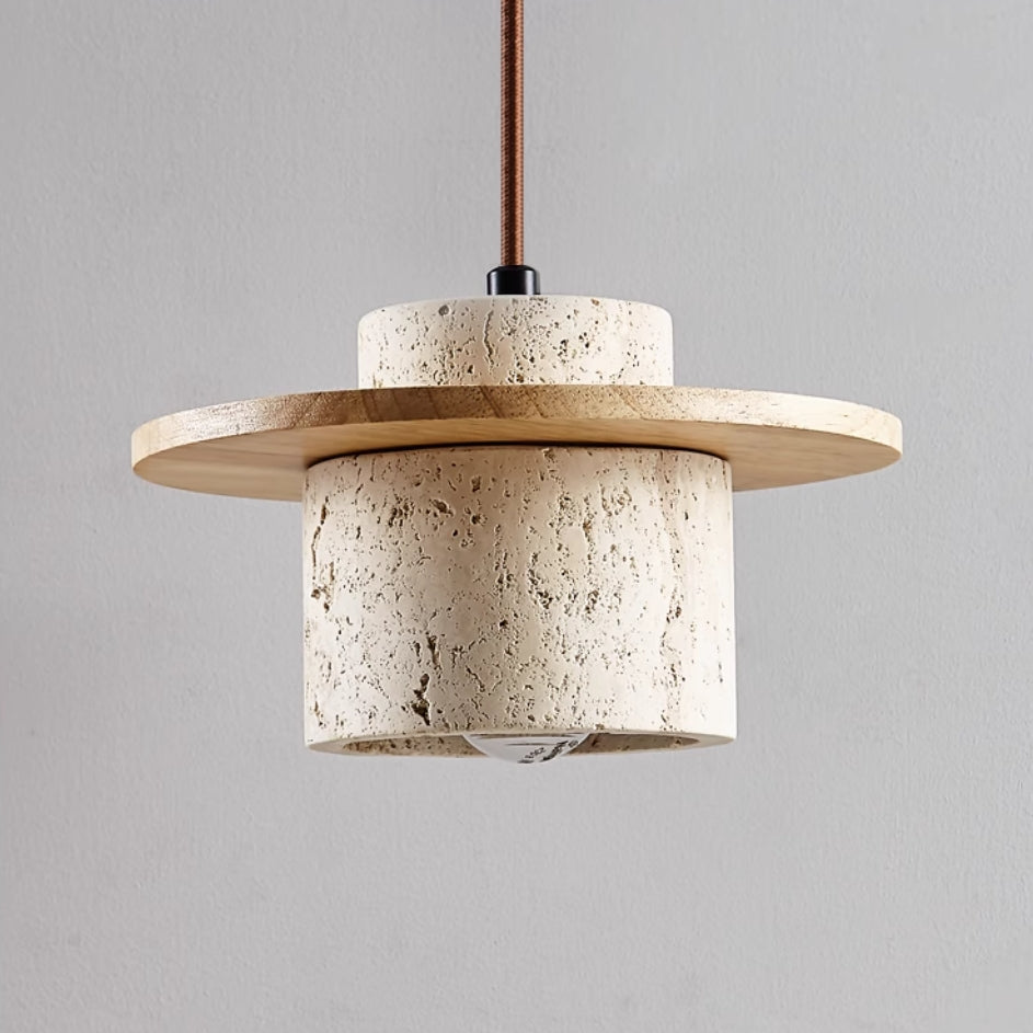 Elegant Stone-Inspired Pendant Lamp - A Chic Lighting Solution with a Unique Natural Finish