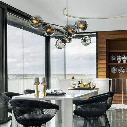 StellarBurst – Modern Sputnik Pendant Lamp with Glass Bubble Accents
