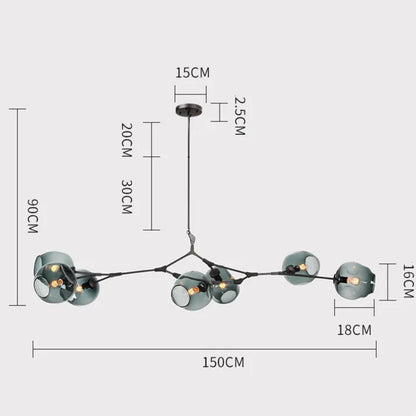 StellarBurst – Modern Sputnik Pendant Lamp with Glass Bubble Accents