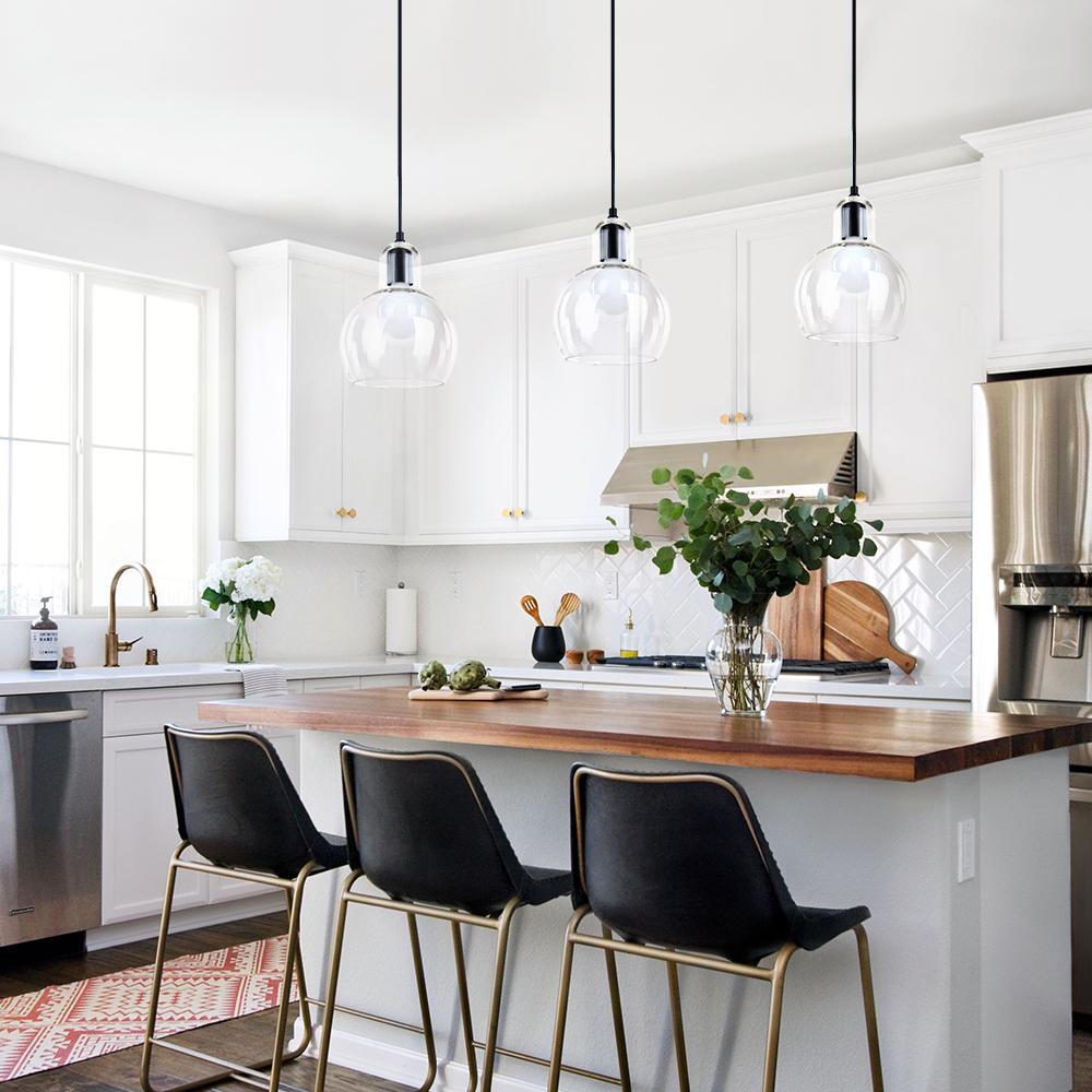 Modern Teardrop Glass Pendant Light – Adjustable Dimmable Hanging Light for Kitchen or Home Decor-2
