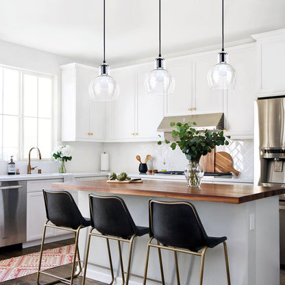 Modern Teardrop Glass Pendant Light – Adjustable Dimmable Hanging Light for Kitchen or Home Decor-1
