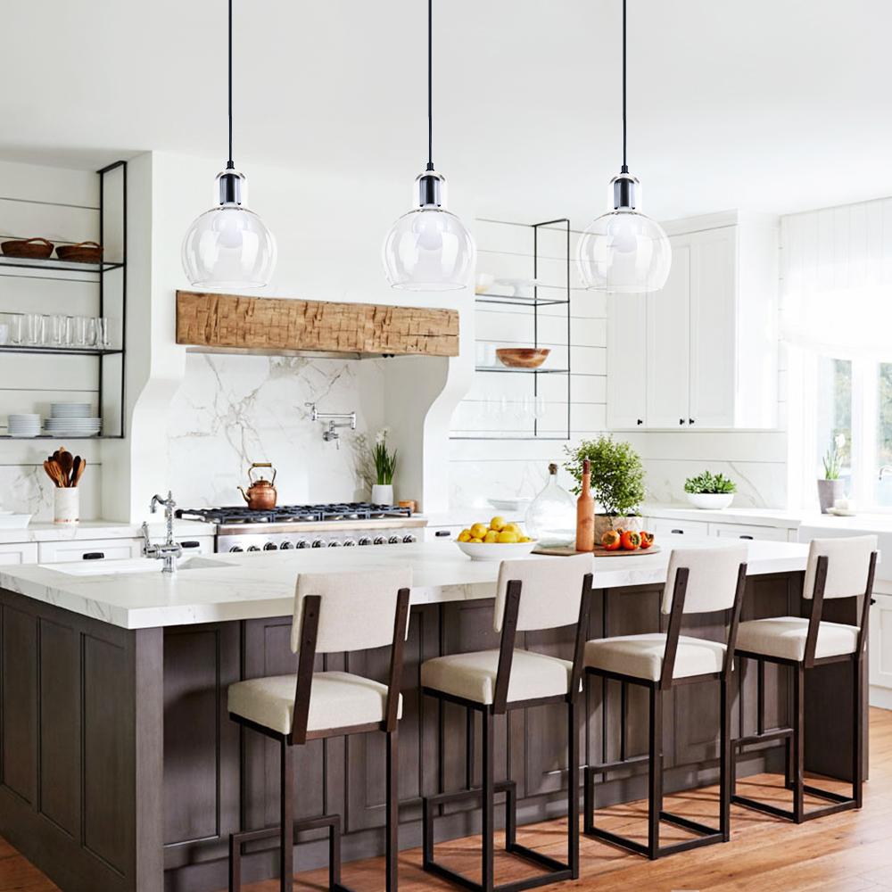 Modern Teardrop Glass Pendant Light – Adjustable Dimmable Hanging Light for Kitchen or Home Decor-3