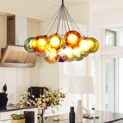 Variant image for Multi-Color Glass Pendant Light – Adjustable Height Kitchen Pendant Lighting Fixture for Dining Room and Living Space-3